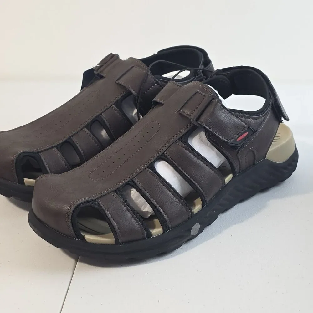 NWB St. John's Bay Fairport Strap Sandals Brown Size 11 M MSRP $50 New SJB